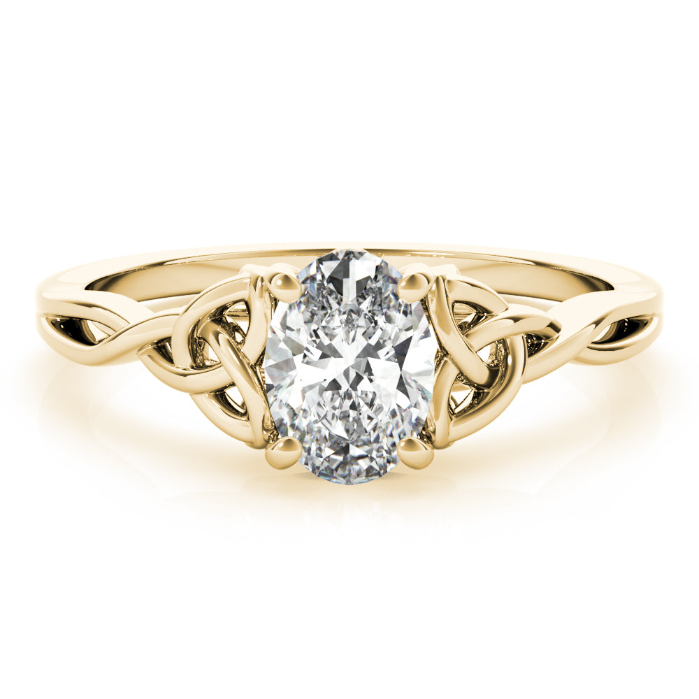 Celtic Love Knot Oval Diamond Solitaire Engagement Ring-VIRABYANI